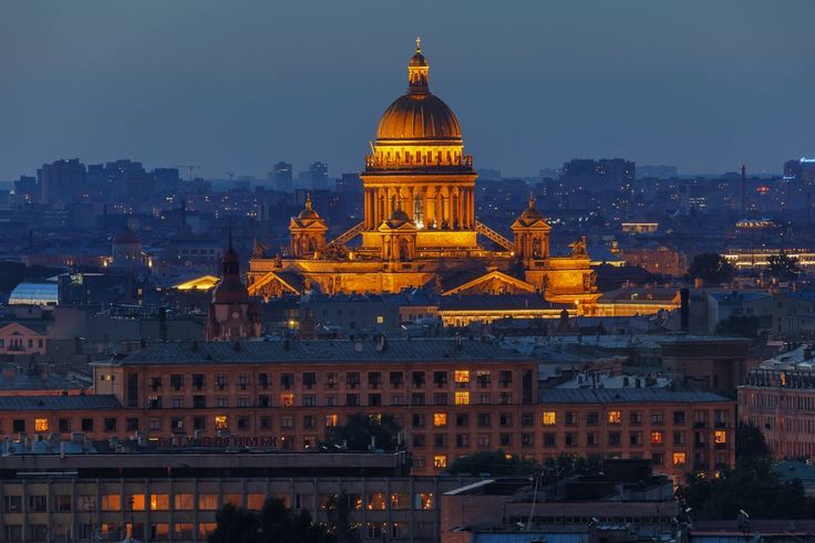 Исаакиевский собор ночью, Санкт-Петербург